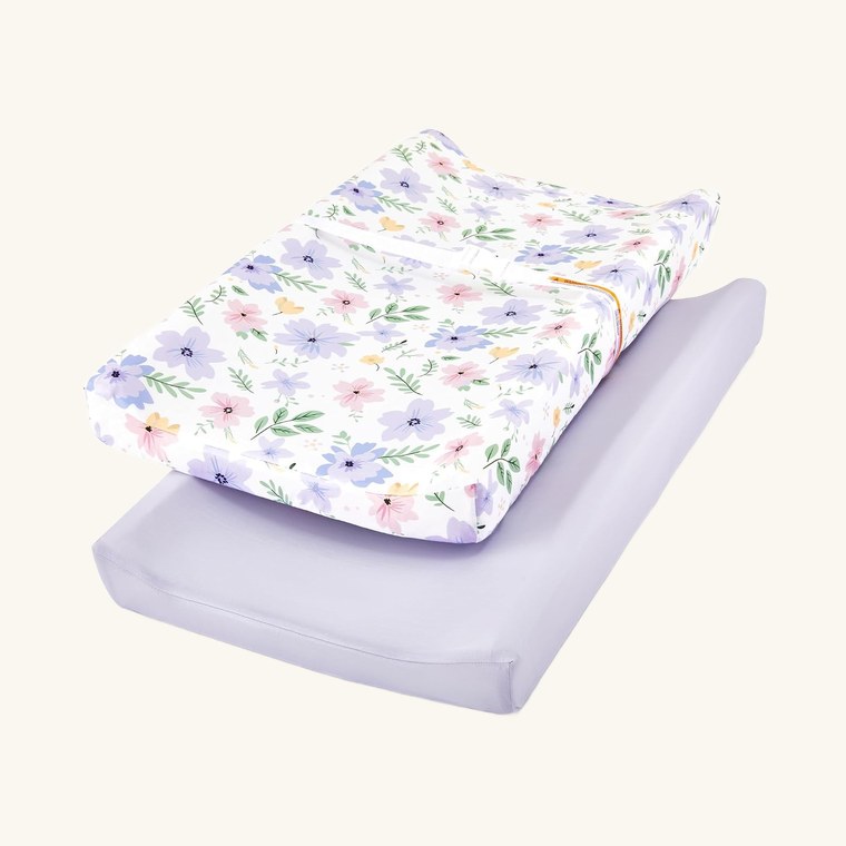 Jersey Changing Pad Cover, Floral Girl Set