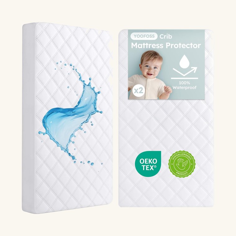 Yoofoss Crib Mattress Protector 2 Pack